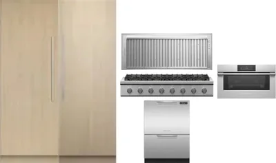 6 Piece Package Includes Refrigerator, Freezer, Cooktop, Wall Oven, Hood And Dishwasher